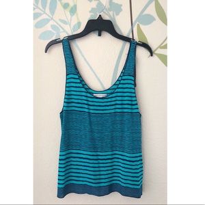 Teal stripes Top
